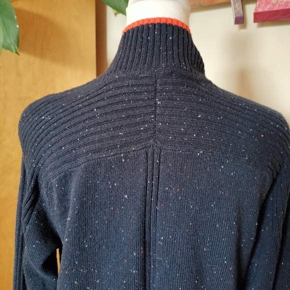 J Jill Blue Sweater Academia Orange Trim Petite small - Picture 5 of 7